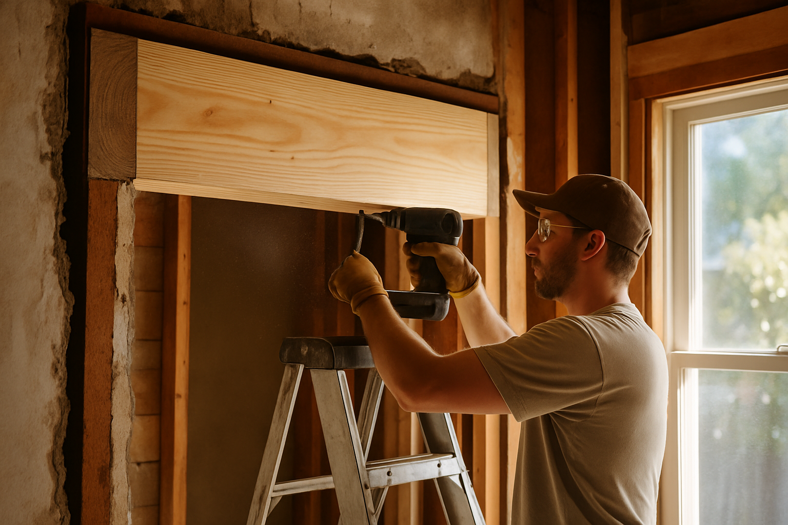 What the Yard Needs From You to Order an Engineered Beam 1 Framer fastening a multi-ply into an opening in an older Berkeley home
